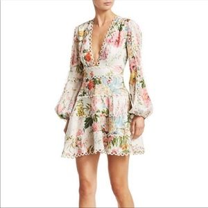 Zimmermann Heathers Floral-Print Linen Mini Dress